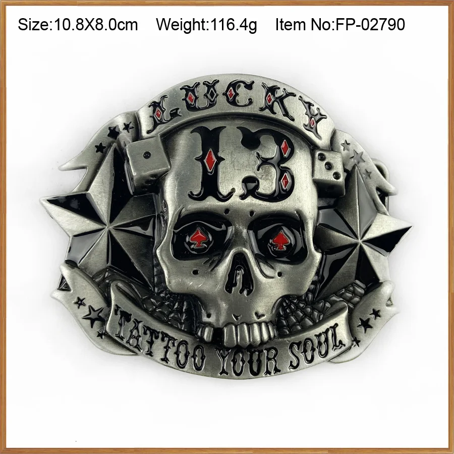 Пряжка для ремня из цинкового сплава с черепом на удачу 13 ковбойская Подарочная