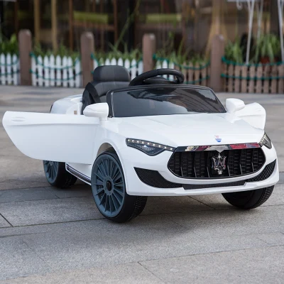 Детская электрическая машинка с двойным приводом четырехколесный пульт