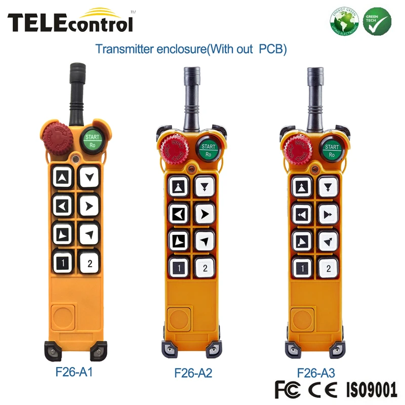 Telecontrol 6 keys industrial radio crane  remote control transmitter emitter enclosure box without PCBfor F26-C1 F26-C2  F26-C3