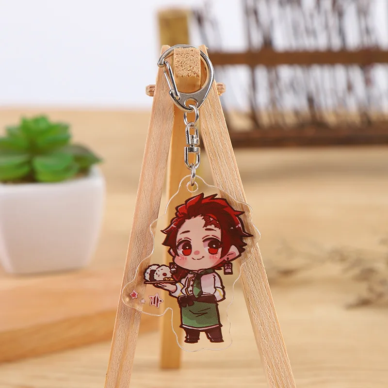 New 8Styles Anime Demon Slayer Two sided Acrylic Keychain Kimetsu No Yaiba Keyring Giyuu Nezuko Tanjirou Inosuke Cute Key Chains | Украшения