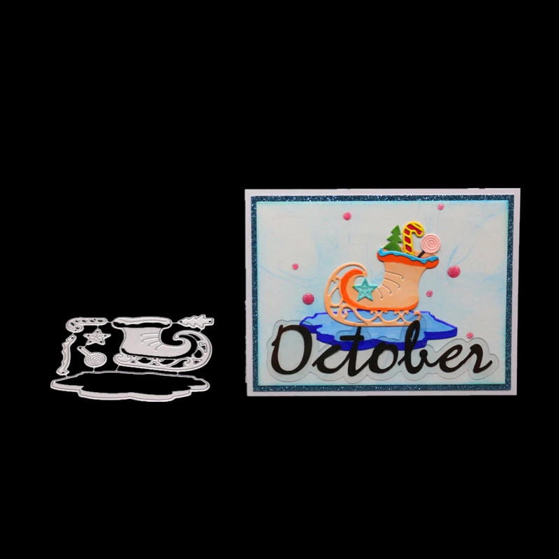 Сапоги Металлические прорезной трафарет для окраски рождественские поделки