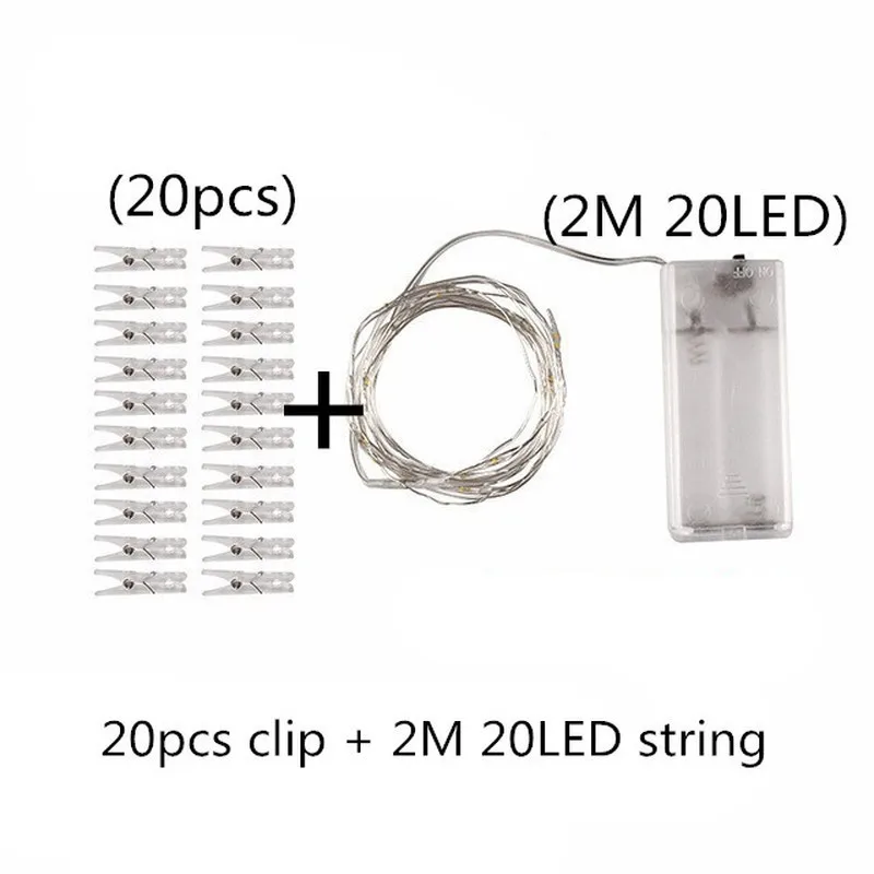 

New Year Gifts Christmas Garland Copper Wire Photo Clip LED String Lights Navidad 2020 Christmas Home Decorations Kerst Natal
