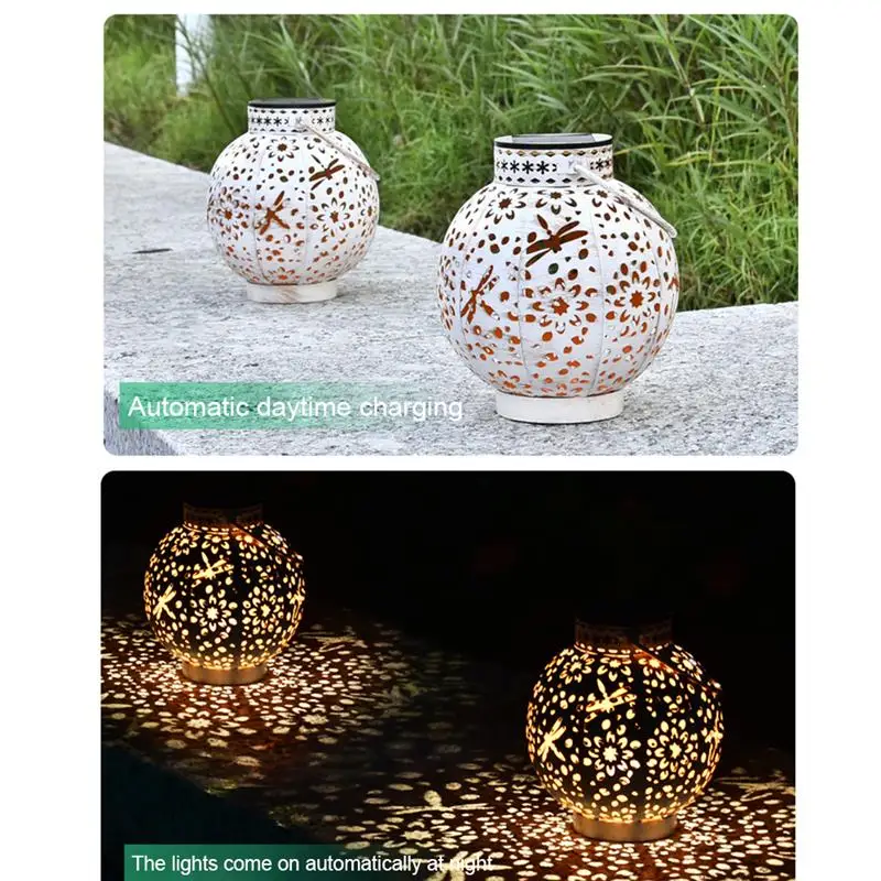 

Solar Lantern Waterproof IP65 Landscape Decorative Hanging Light Outdoor Retro Handheld Lamp for Garden Yard Lawn Pathway