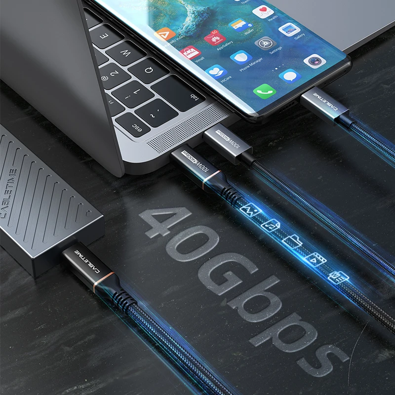 Кабель зарядный CABLETIME usb-c на USB Type-C 40 Гбит/с 100 Вт | Мобильные телефоны и аксессуары