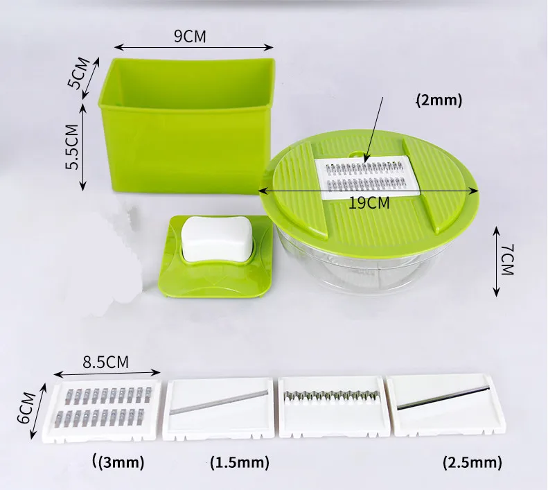Многофункциональный измельчитель овощей из пластика для лука слайсер с 4