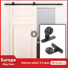 Комплект оборудования для Раздвижной Деревянной двери сарая, скользящая направляющая для двери сарая из углеродистой стали, рельсовая система с верхним креплением, рельсовая направляющая, новинка, HWC