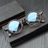 acetate transparent clear glasses men women vintage small round glasses frame optical myopia eyeglasses frames eyewear oculos