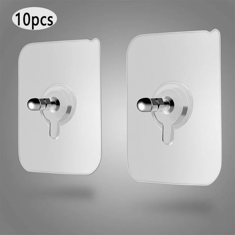 

Hot Sale 10pcs Punch-Free Non-Marking Screw Stickers Wall Picture Hook Invisible Traceless Hardwall Drywall Picture Hanging Kit