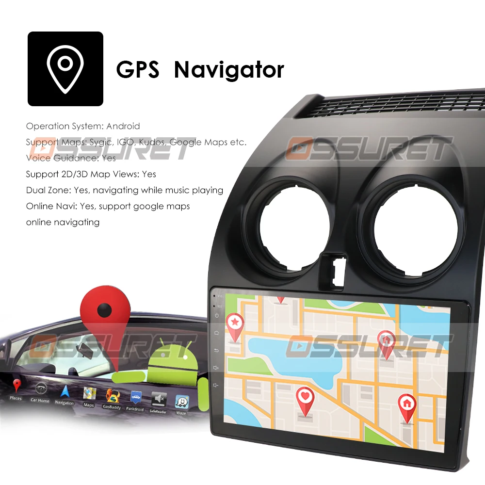 Hizpo для Nissan Qashqai 2006-2013 автомобильный радио мультимедиа 1080p видео плеер gps 2 din Android 9 1G+ 16G DAB+ DVR USB wifi 4G