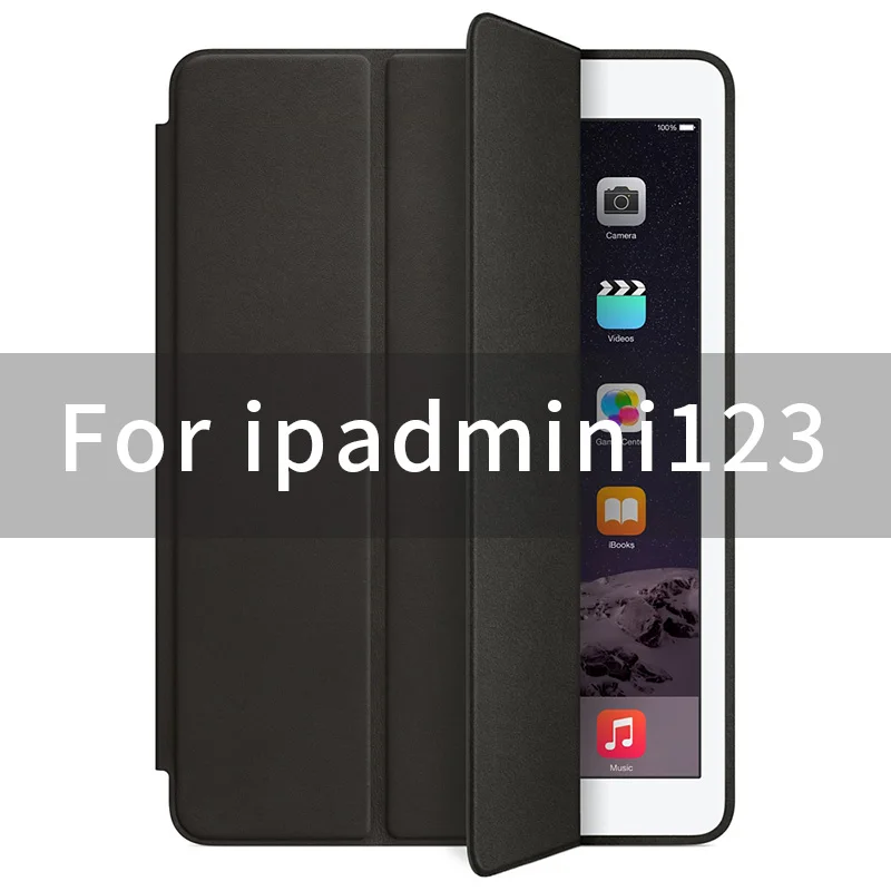 Чехол для iPad mini1/2/3/4 7,9 дюймов полное покрытие 1:1 магнит Smart Auto Sleep чехол с откидной крышкой с функцией подставки A1490 A1489 A1432 оболочки - Цвет: mini123-Black