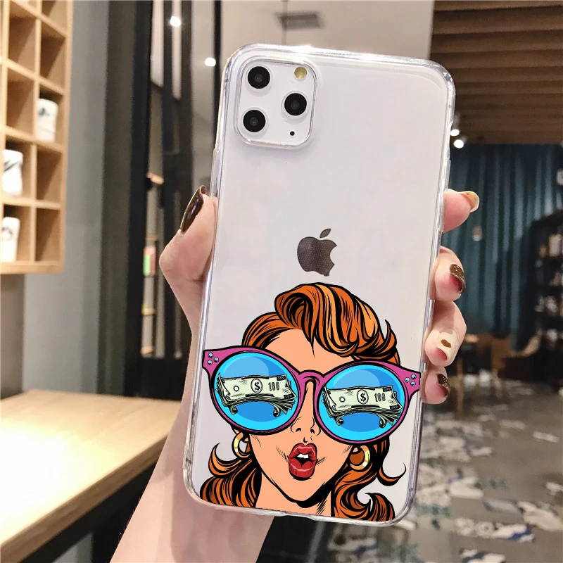Funny make money not friends Soft Silicone Tpu phone Case for iPhone 12pro 11Pro 13PRO Max XR XS 8 7 6s Plus 12mini SE cover | Мобильные