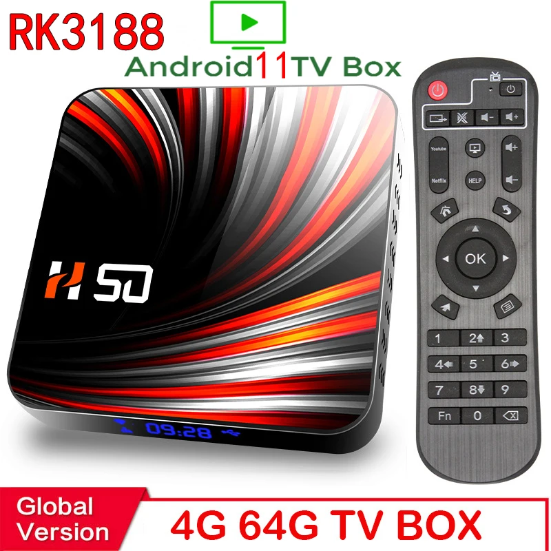 2022 H96 MAX RK3318 Smart TV Box Android 11 4G 64GB 4K Wifi Bluetooth HDMI2.0 5.8G WIFI Media Player