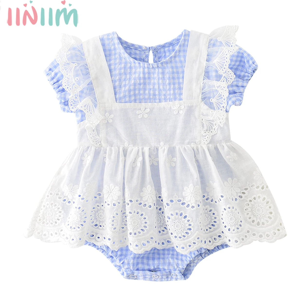 2 шт. летние Одежда для маленьких девочек свежий Стиль кружевное платье на