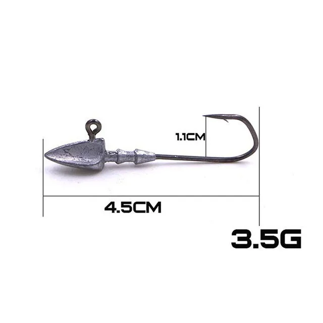 1PCS 3.5g 1 шт. крючки с свинцовой головкой 3,5 г 5 г 7 г 10 г 14 г 20 г крючок с колючей головкой рыболовные снасти Высокоуглеродистая сталь кривошипный червь острый крючок для приманки - Цвет: 1PCS 3.5g