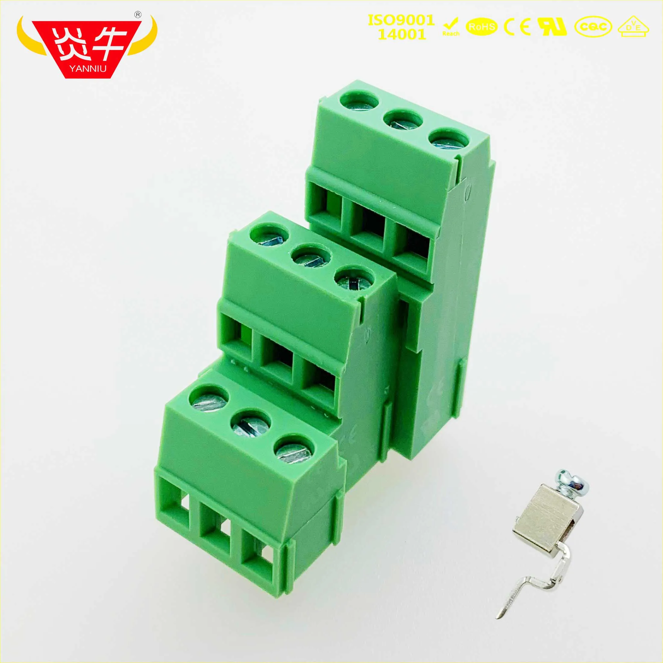 128A3-5.08-3P 5,08 мм 2PIN PCB Универсальный винтовой клеммный блок DG500A3 KF128A3-5.08-2P MK3DS 1,5/2-5,08-1724013 PHOENIX CONTACT YANNIU - Цвет: 128A3-5.08-3P