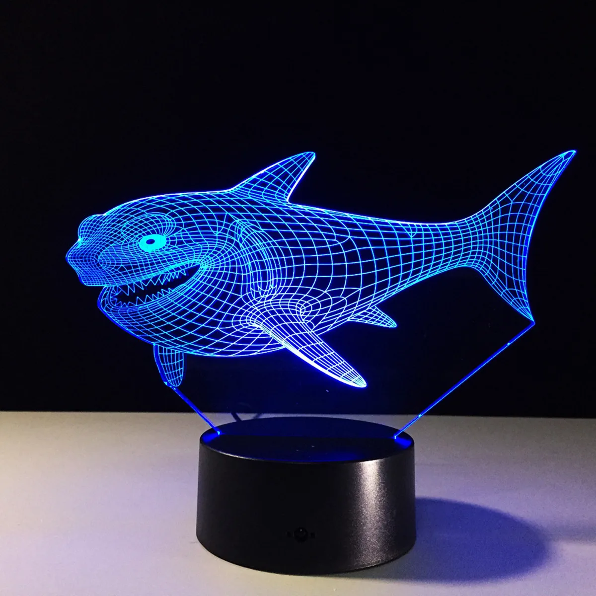 

Shark 3D Night Light 7 Colors Changing LED Touch Switch USB Table Lamp Gift for Decorations