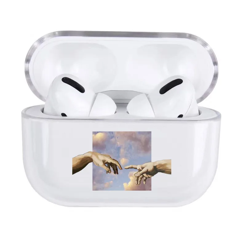 Твердый чехол с мультяшными буквами для Apple Airpods 2 Роскошный прозрачный наушников