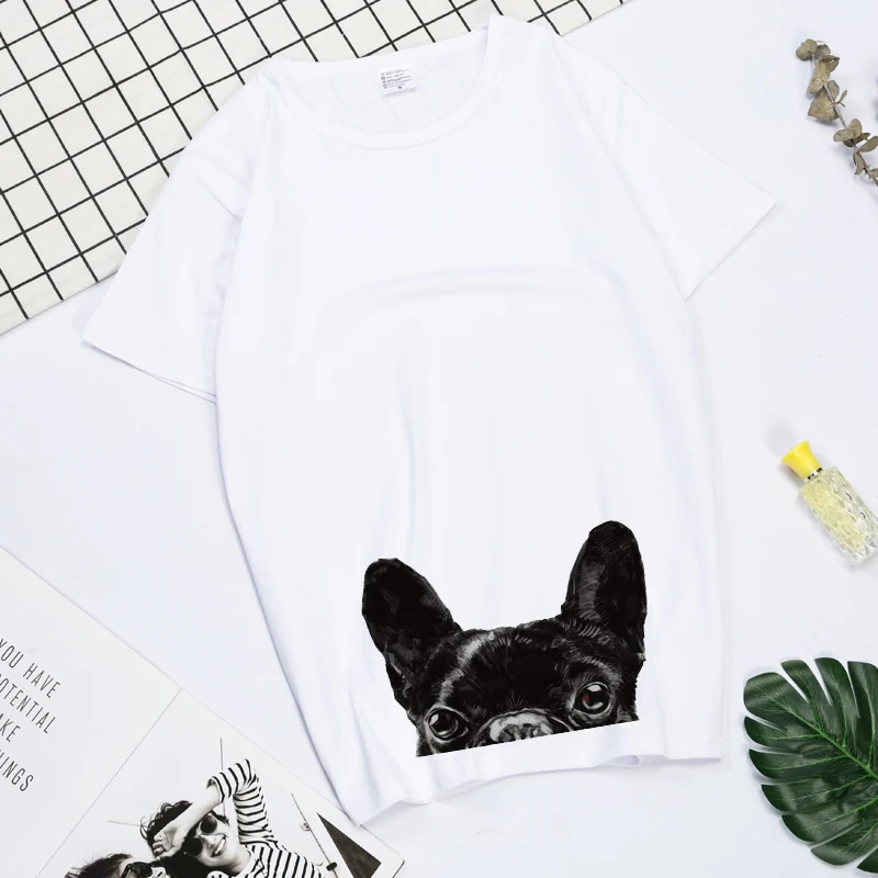

Kawaii French Bulldog T Shirt Women dog lover top tees femme summer top female Aesthetic Clothes Graphic t-shirt camisetas mujer