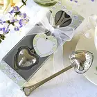 Свадебный Сувенирный набор ложек из нержавеющей стали с фильтром в виде сердца