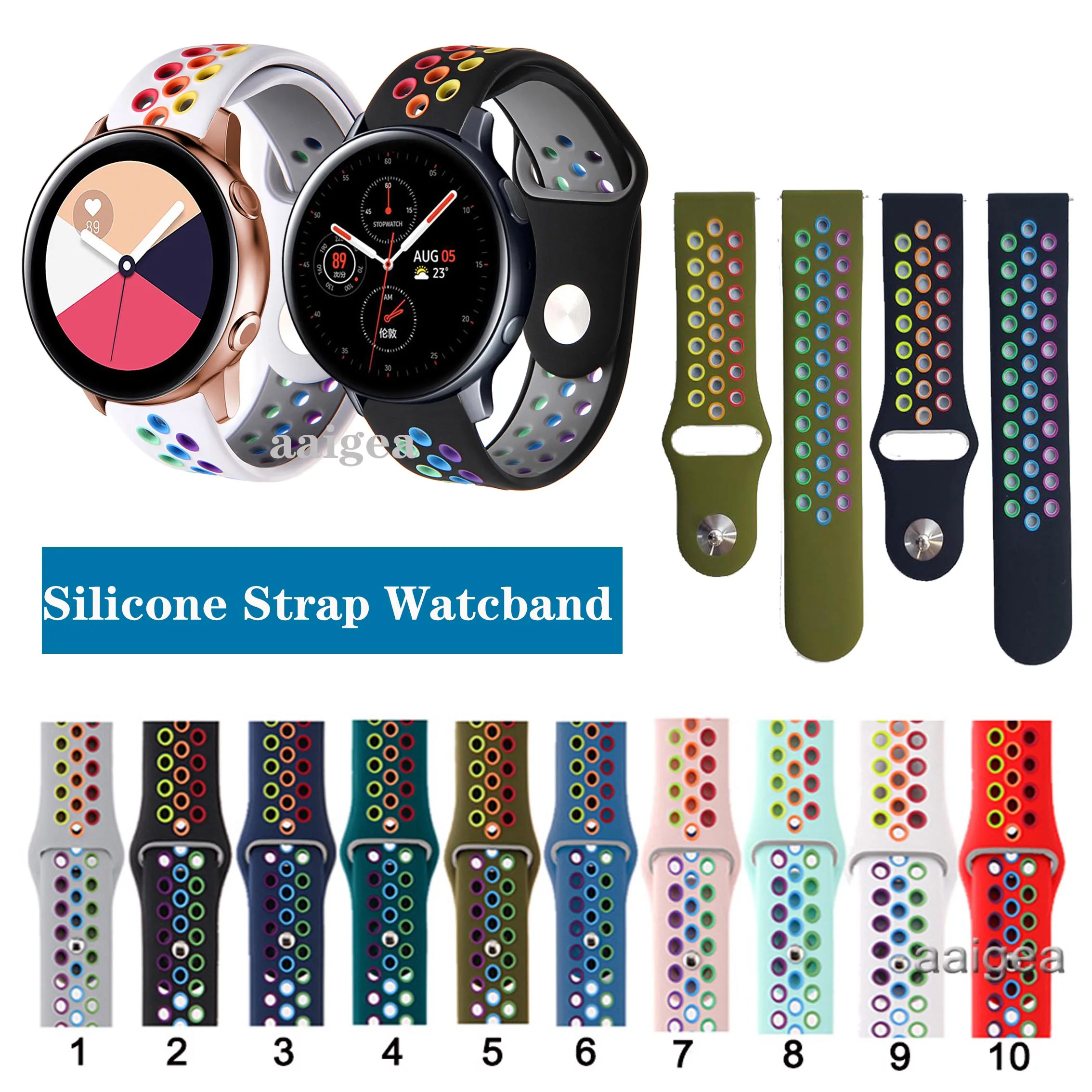 

Silicone Sport Strap Band for Samsung Galaxy Watch Active 2 for Watch3 41mm/Gear Sport Replacement band strap 20mm 22mm