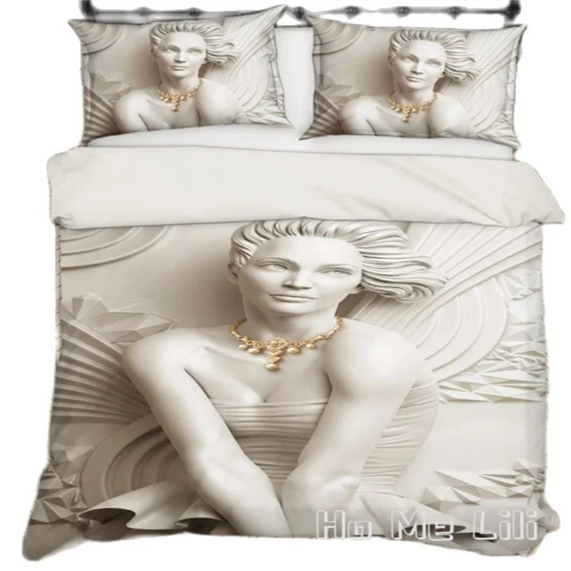 

3D Goddess Statue Duvet Cover By Ho Me Lili Bedding Set With Pillowcases For Boys Girls And Teens No Comforter Inside