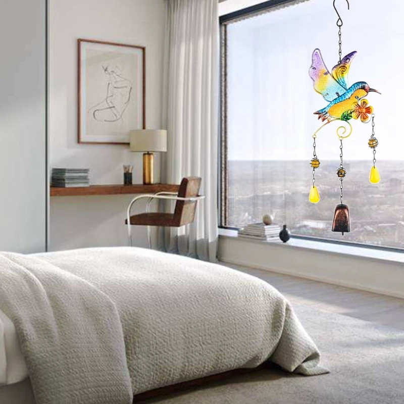 Колокольчики с колибри колокольчики для дома и улицы витражные ветряные Ловец