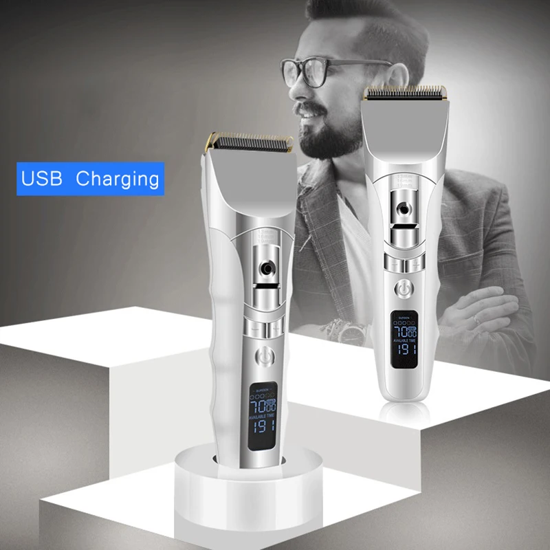 

AIKIN Professional Hair Clipper USB Charging LCD Display Powerful 5 Speeds Adjustment Cordless Hair Clippers With Charging Base