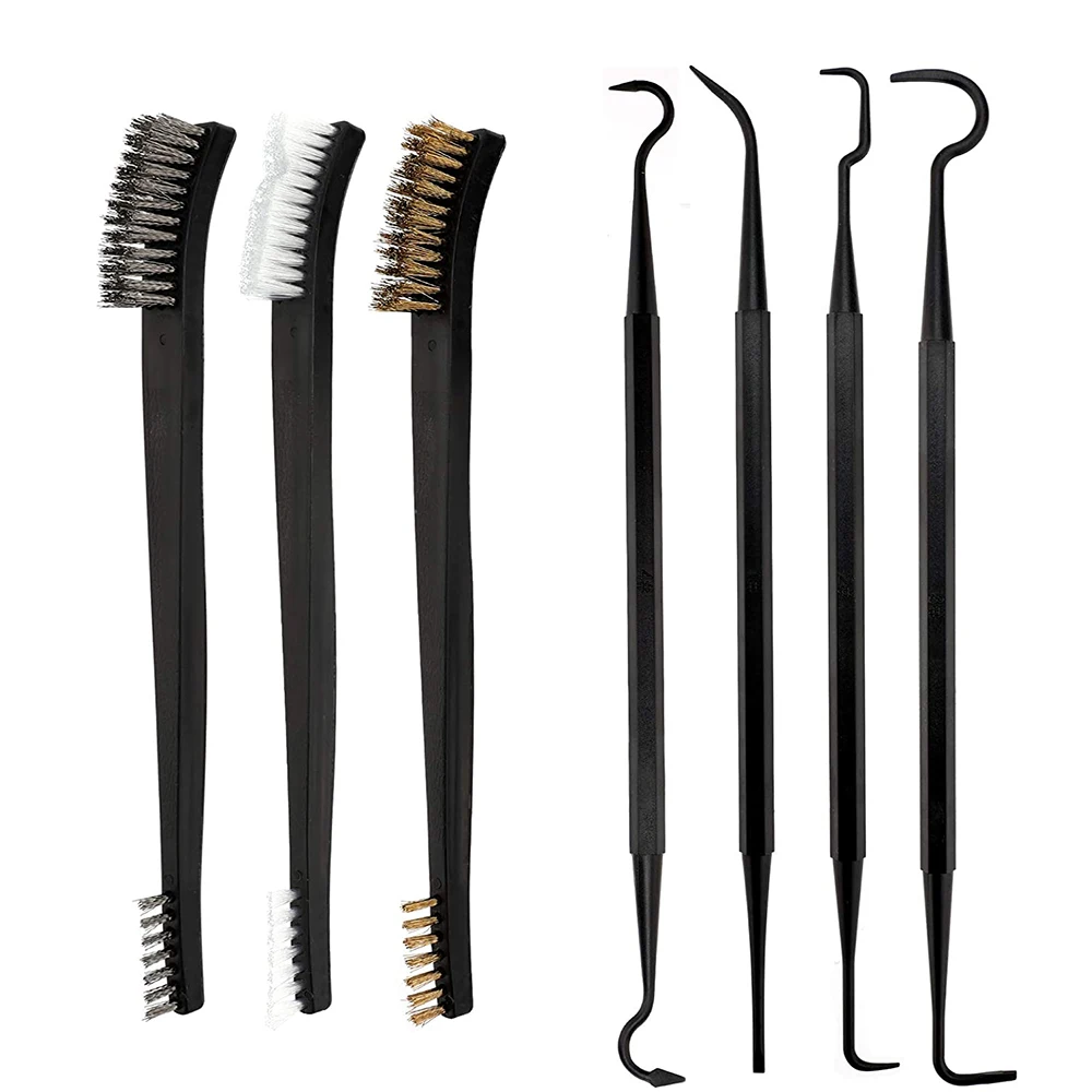 

Mini Wire Brush & Pick Kit Double Ended Brass Copper Nylon Steel Brush and Ploymer Metal Picks for Cleaning Welding Slag&Rust