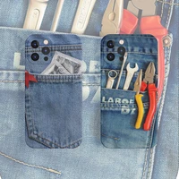 jeans 3d tool soft case for iphone 11 12 pro max mini 7 8 plus xr x xs se luxury silicone phone cover happy summer fundas capa