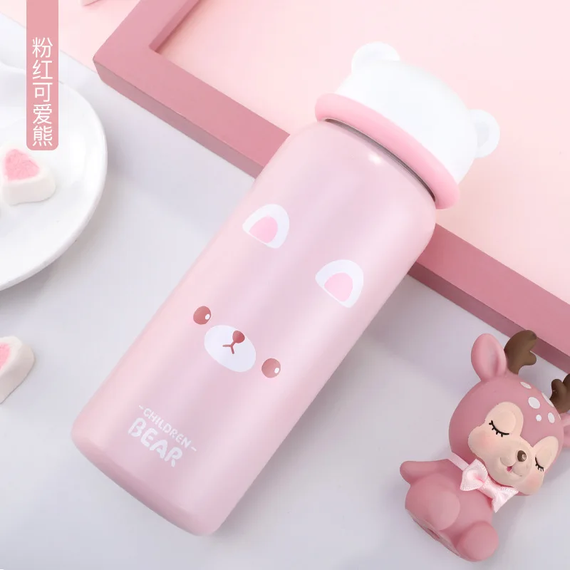 Capanese мультфильм вакуумная фляга Ins Harajuku стиль леди милые простые детские