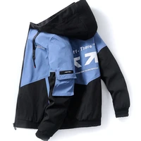 men autumn new windproof zipper pocket hooded pilot jacket male 8 colors 3xl oversized coat spring print cargo jackets clothing