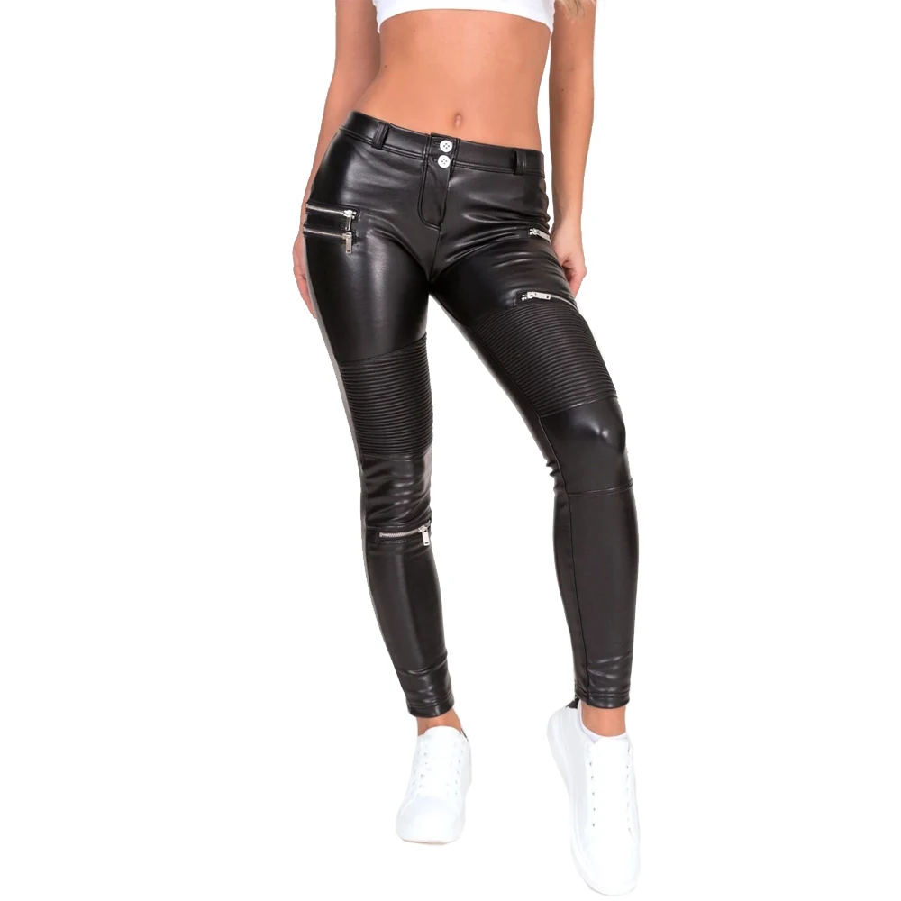 Shascullfites Melody Women's Leather Clothing Yoga Pants Jeans Women Workout Leggings Women Push Up Latex Pants Sportswear