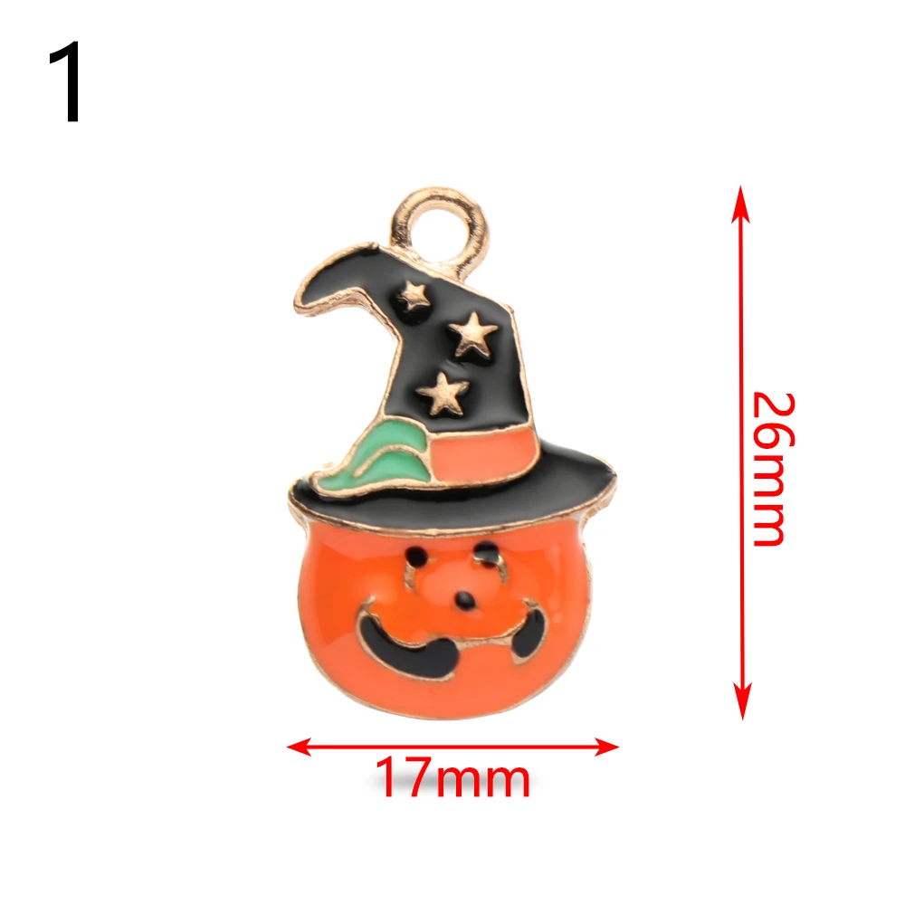 1 шт сплав Хэллоуин амулеты эмаль Тыква кошка шляпа кулон для браслета ожерелье