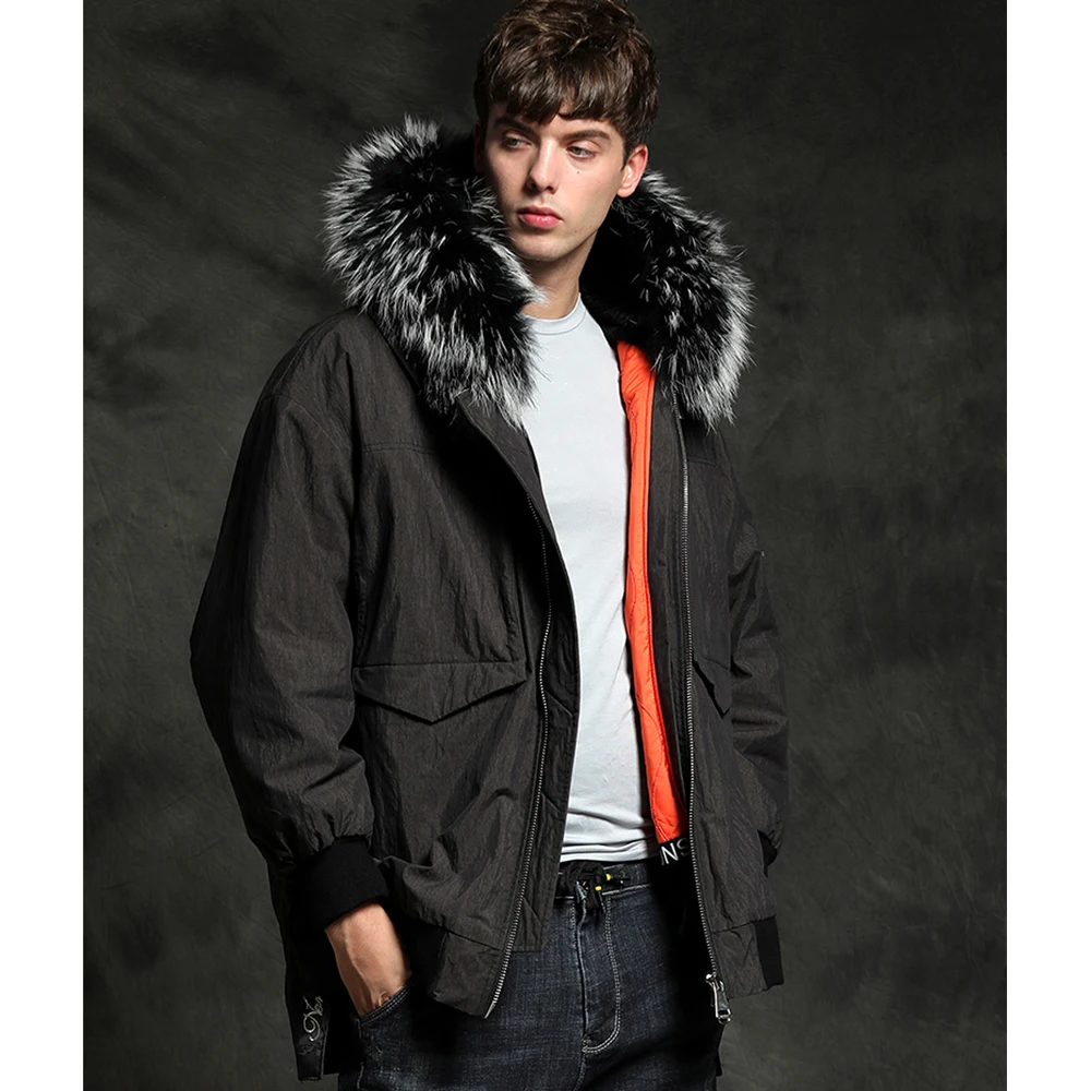 2019 новая енотовидная собака Меховая зимняя Мужская парка Повседневная Подкладка