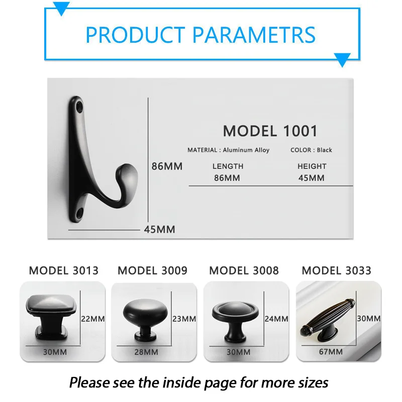 Черные ручки для мебели ящиков шкафа и кухни простой стиль | Строительство ремонт