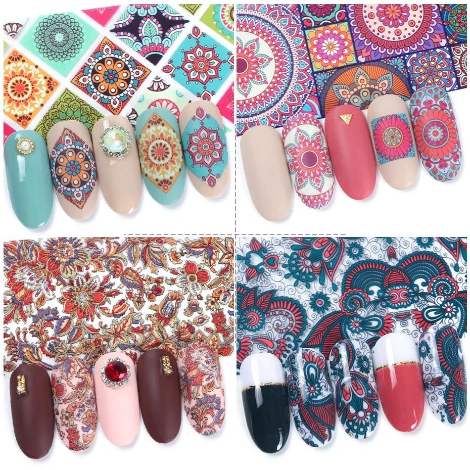 

100x4cm Nail Foils Marble Series Pink Blue Foils Paper Nail Art Transfer Sticker Slide Nail Art Decal Nails Accessories 1 Box