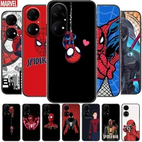 spider man comic phone case for huawei p50 p40 p30 p20 10 9 8 lite e pro plus black etui coque painting hoesjes comic fas