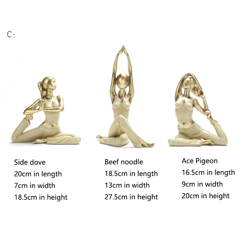 

3Pcs/set Modern Yoga Woman Home Decoration Figurine Girl's Dream Sculpture Dolls Resin Yoga Beauty Girls Wedding Crafts Gift