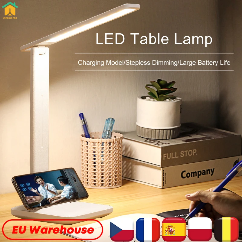 

LED Desk Lamp 3 Color Foldable Rotatable Touch Switch Table Lamp Bedside Reading Eye Protection Stepless Dimmable Night Lights