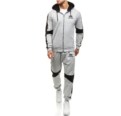 

Hoodies Men for Hyundai Motor Car Logo Casual Fashion Harajuku Hooded Fleece Warm zipper Jacket Sweatshirt Sweatpants Suit 2pcs