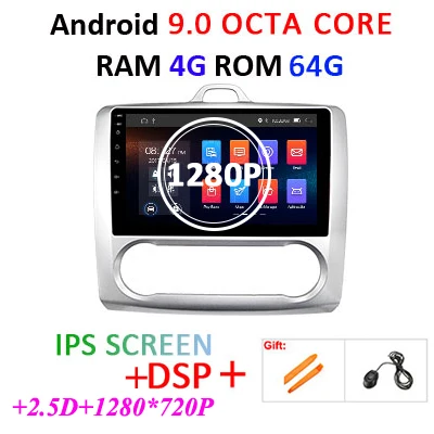4G 64G IPS DSP AHD A 4G+ 64G 8 ядерный для Ford Focus 2 EXI MT 2 3 MK3 Mk 2 2004-2011 Автомобильный Радио мультимедийный плеер gps Android 9 No 2 din dvd DSP ips obd2 - Цвет: 4G 64G IPS DSP AHD A