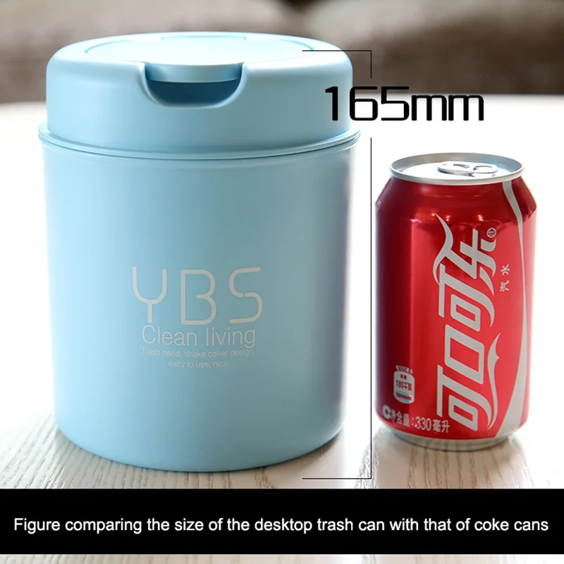 Креативная мини корзина для мусора маленькая настольная с крышкой ведро