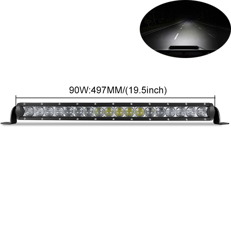 20inch 90W 5D 44/38/33/26/20 дюймов 210/180/150/120/90W Супер тонкий Однорядный изогнутый СВЕТОДИОДНЫЙ светильник для вождения по внедорожью рабочий внедорожный фонарь грузовик ATV - Цвет: 20inch 90W