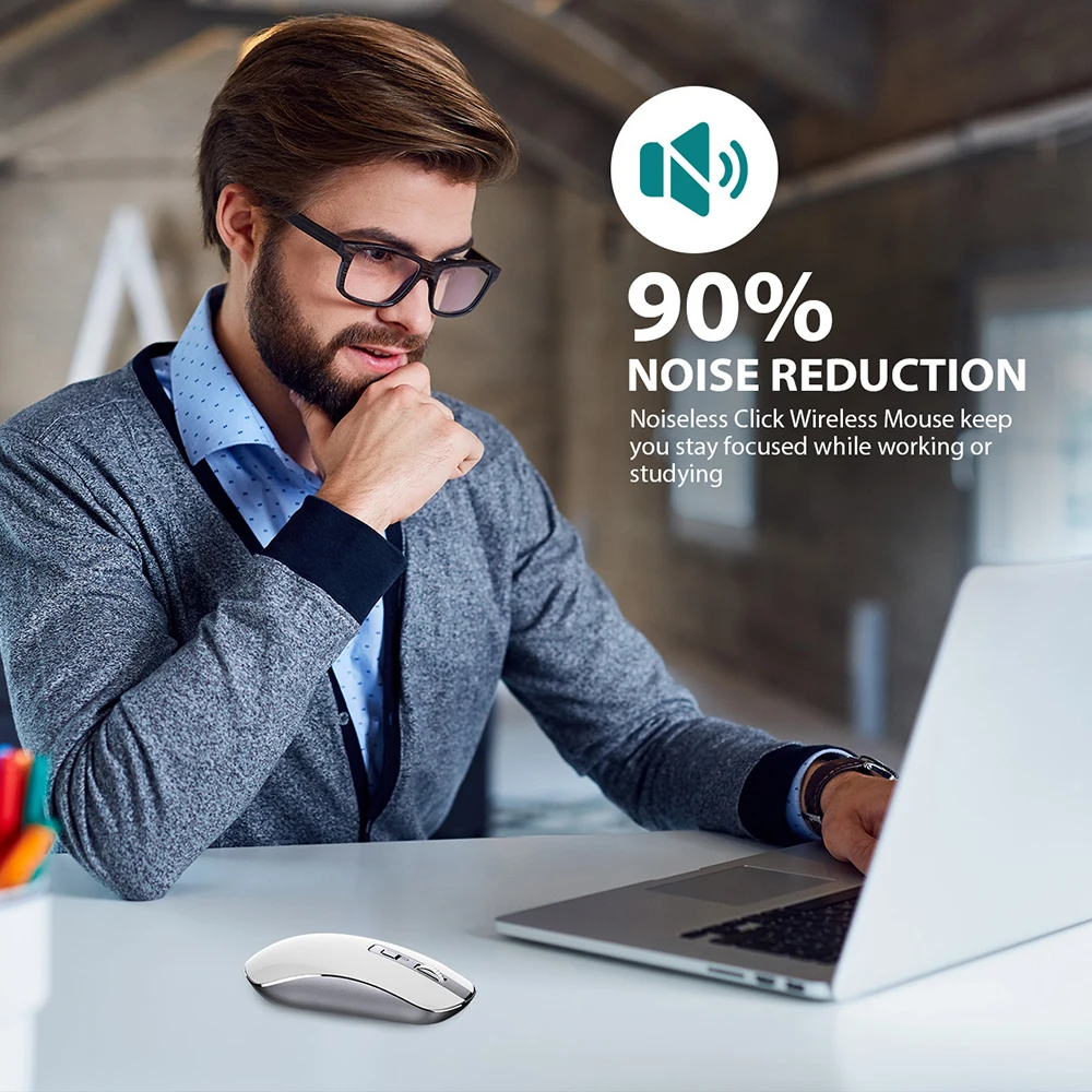 VicTsing PC202 беспроводная мышь Silent Click 2 4G тонкая 1600 dpi Эргономичный дизайн с