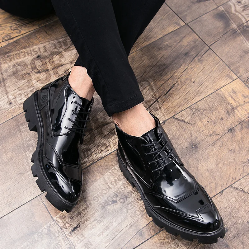 Zapatos De Hombre/зимние ботинки для мужчин коллекция 2019 года брендовые кожаные офиса с