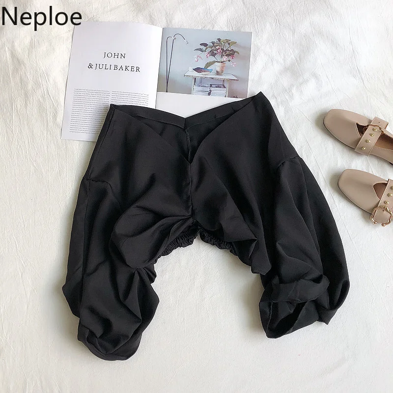 Сексуальная Блузка Neploe с V образным вырезом открытыми плечами и длинными