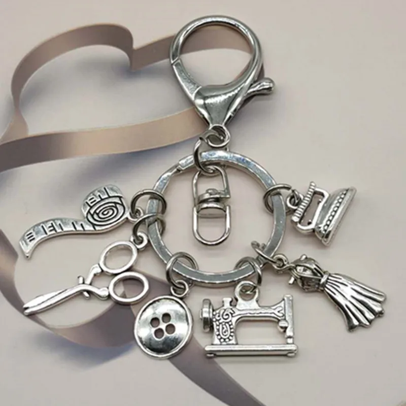 Брелок для швейной машины ножницы и рулетка модный подарок друзей | Украшения