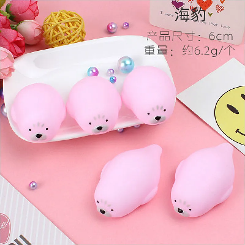 

1pcs Cartoon Soft Lovely Pink Sea Lions Vent Squeezed Toy Hollow Swimming Toys Doll Stress Relieve Toy Bath Toy Beauty