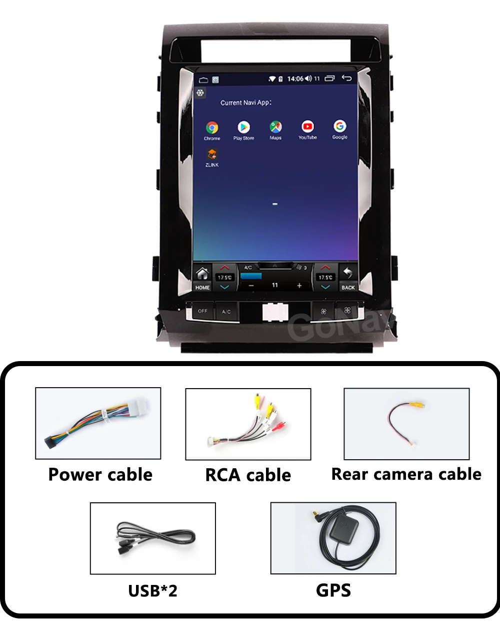 Автомобильная магнитола GoNavi для Toyota Land Cruiser Android 11 аудио DVD MP5 интеллектуальная