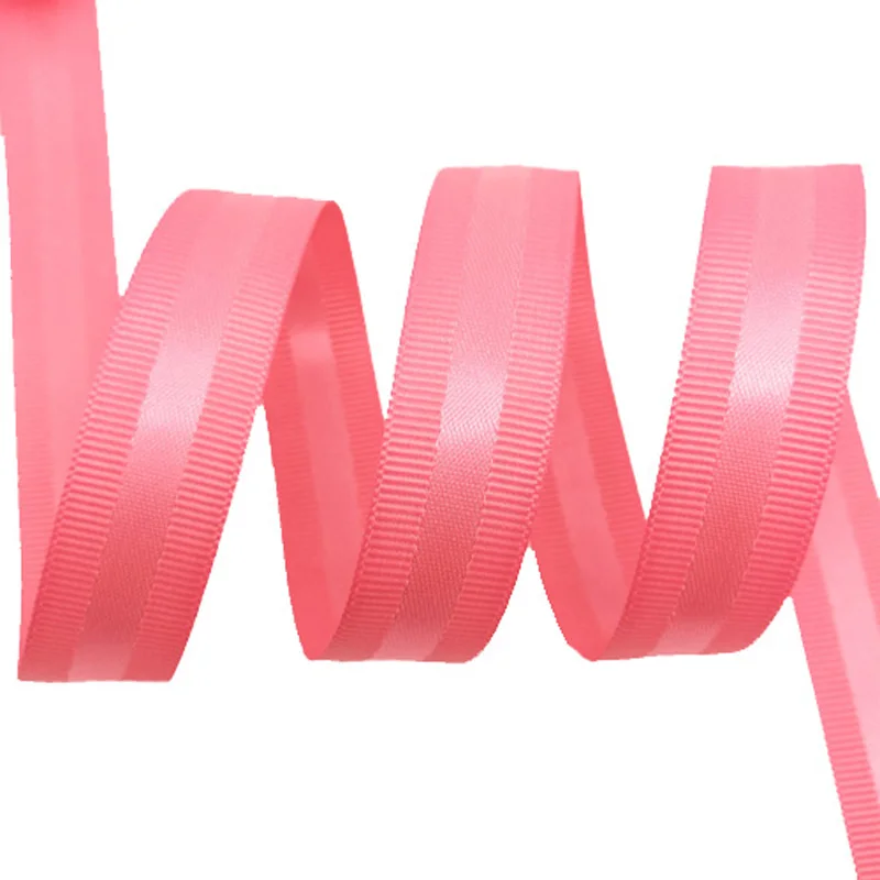 Лента атласная Коралловая в рубчик 9/16/25/38 мм 100% полиэстер | Дом и сад